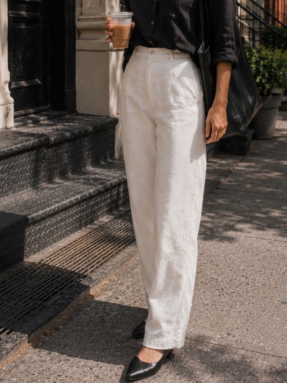 jones new york • Vintage 100% Linen High Rise Trousers Ivory • Size 14